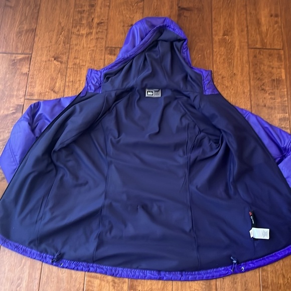 REI WOMENS PURPLE JACKET POLARTEC PERTEX NYLON POLYESTER FULL ZIP HOODED Size S - Picture 8 of 8